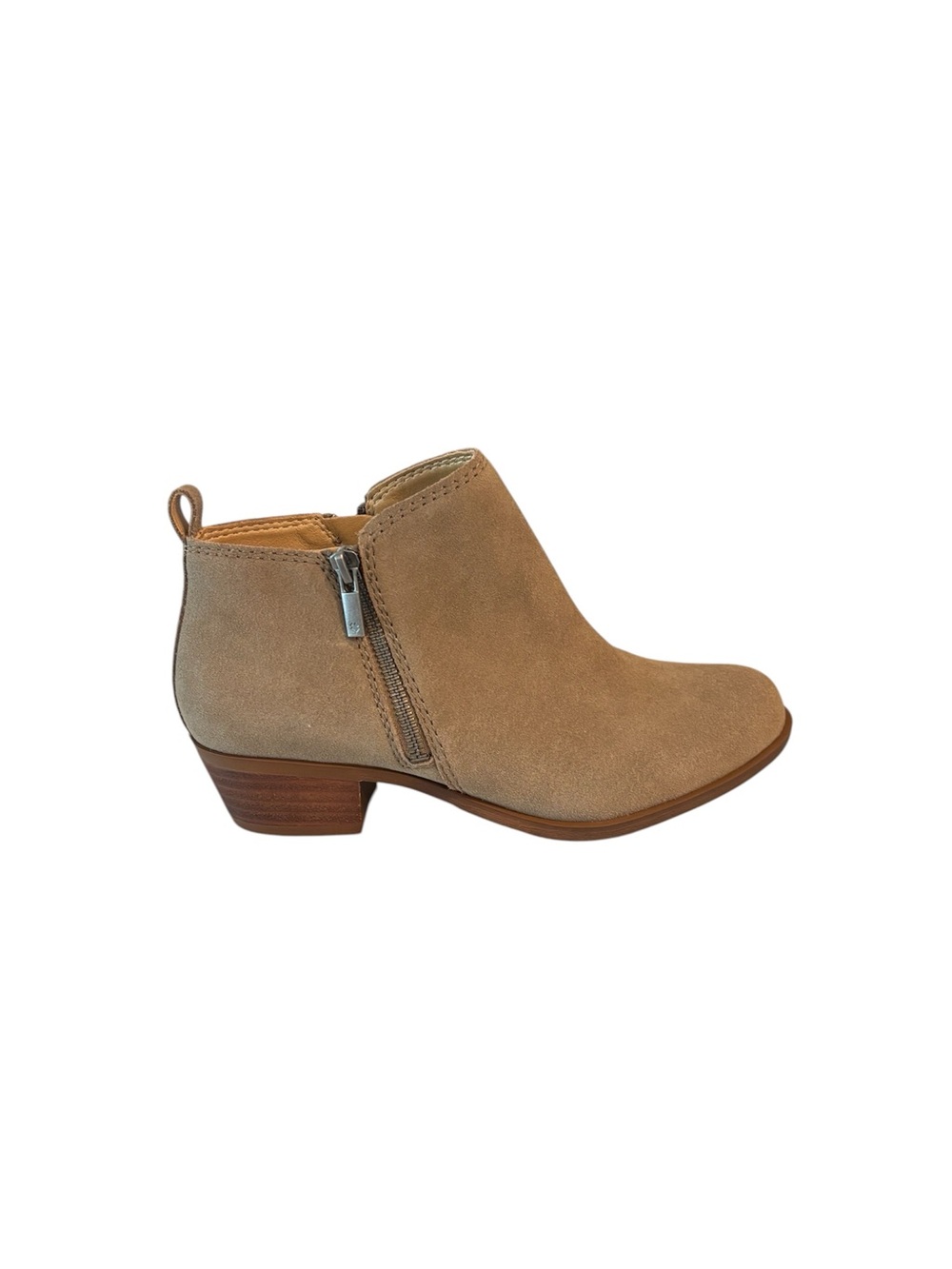 Lucky Brand Women's Tan Suede Ankle Boots with Side Zip